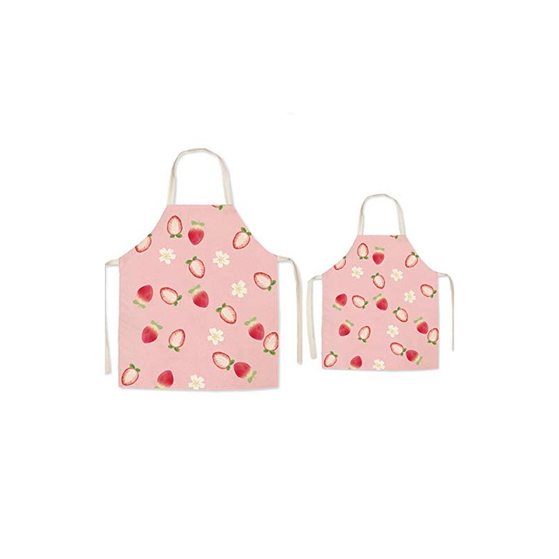 FOMUNI Parents Children's Apron, Beautiful Printed Linen Adult Children's Apron,