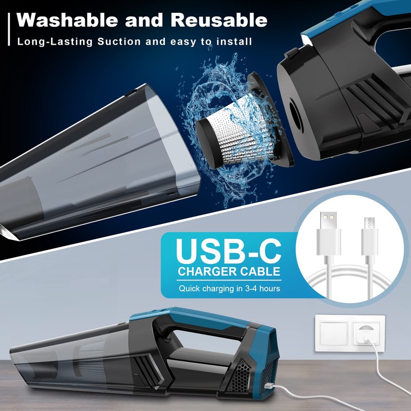 Blestan Cordless Car Vacuum Lightweight High Power Handheld Vacuum Cleaner