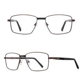 RB.Pilot Rectangle Reading Glasses for Men Blue Light Blocking Computer Readers Spring Hinge Metal Frame Acetate Legs