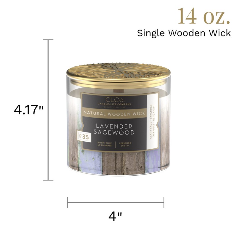 CLCo. by Candle-Lite Company Scented Candles, Lavender Sagewood Fragrance, One