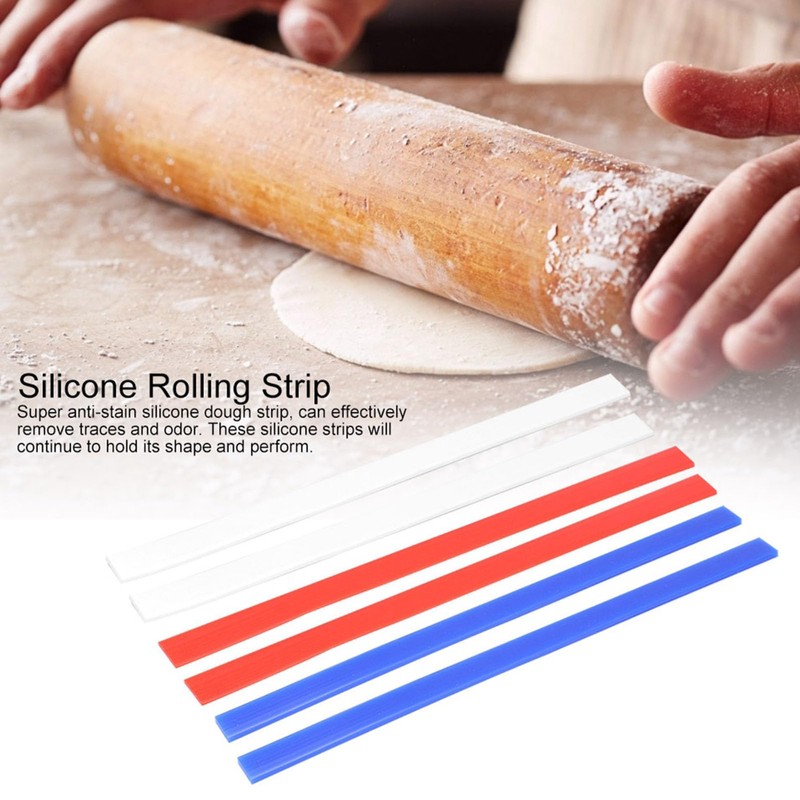Kodrily Rolling Pin Guides, 6Pcs Silicone Measuring Dough Strips, 15in