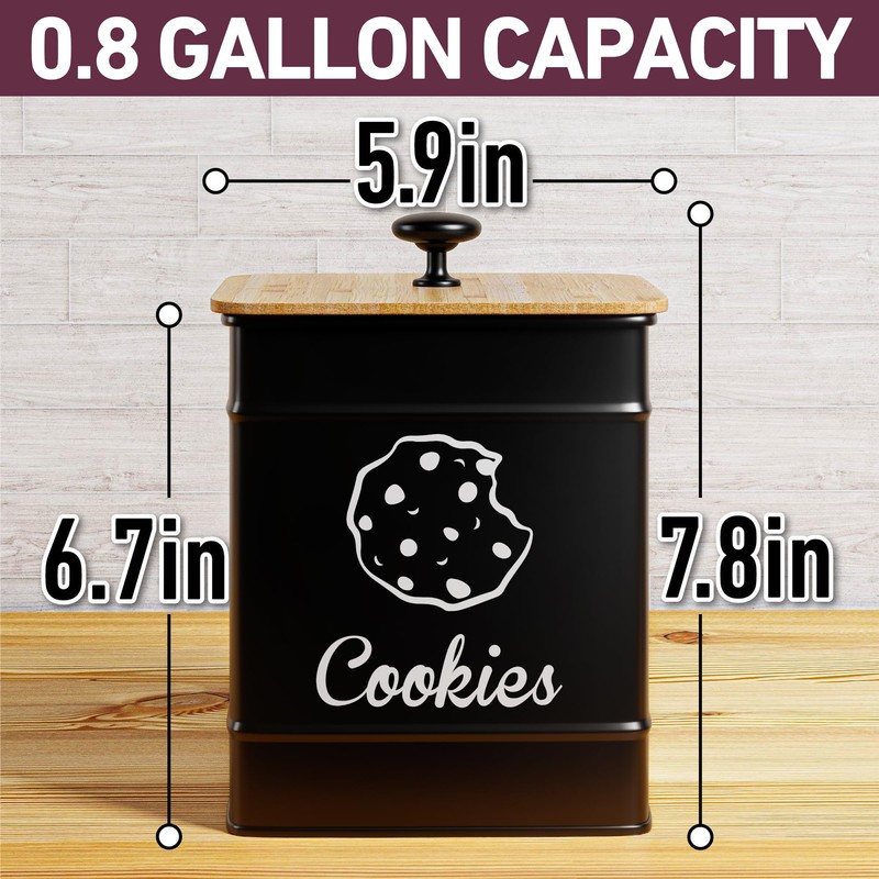Cookie Jar with Airtight Lid - 1 Gallon - 6"D