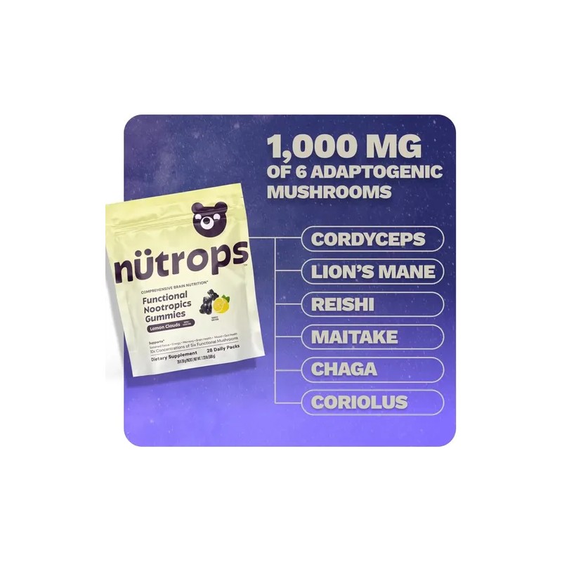 Nutrops Lions Mane Mushroom Gummies For Adults