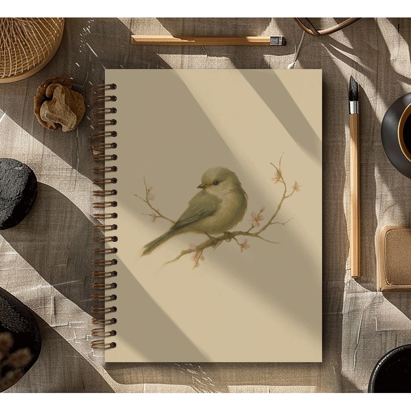 Dejfel Vintage Birds Spiral Notebook,Gifts for Bird Lover Girls Women