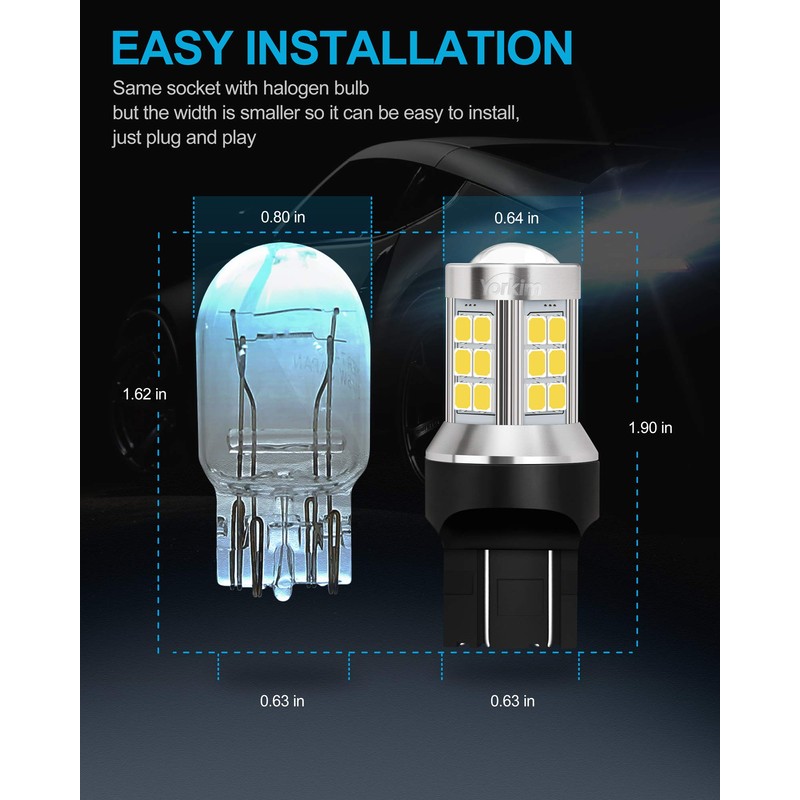 Yorkim 7443 led bulb, super bright 7440 led bulb T20