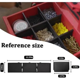 48-22-8473 Packout Dividers For Milwaukee Packout 3 Drawer Dividers Tool Box (Black-2 Pack)