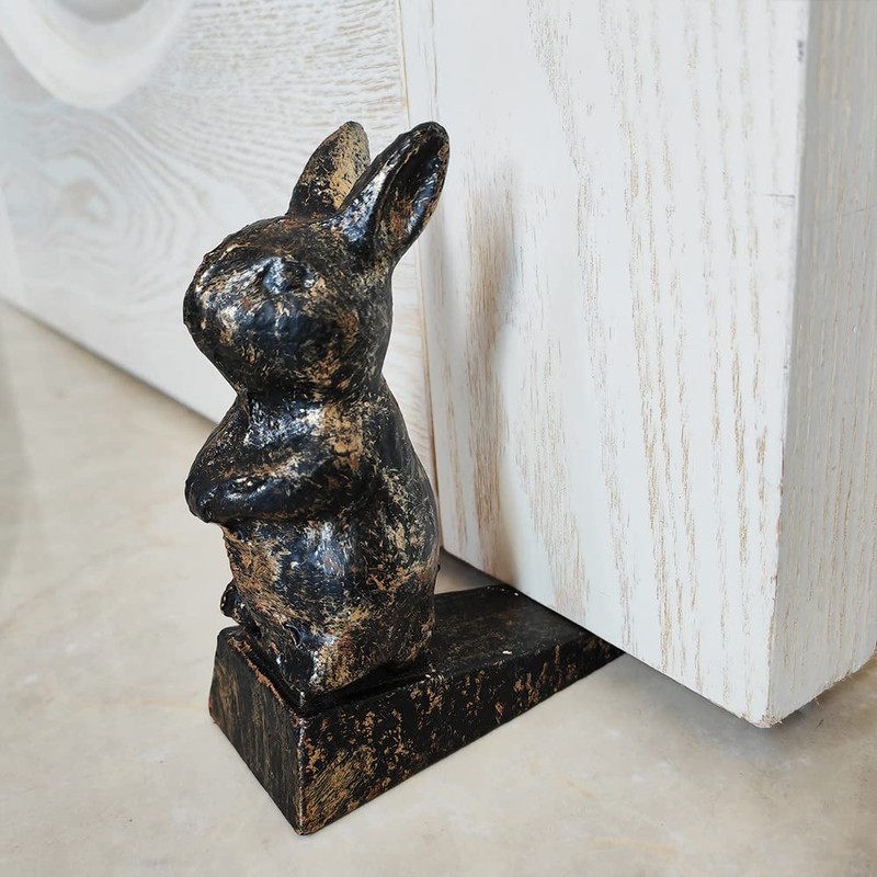 Cast Iron Door Stop, Cute Decorative Rabbit Door Stopper, Heavy