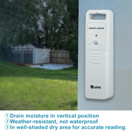 Indoor Outdoor Thermometer Hygrometer Wireless Weather Station, Temperature Humidity Monitor Battery Powered Inside Outside Thermometers with 330ft Range Remote Sensor(Blue)