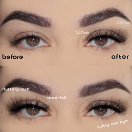 APCYUST Natural Lashes Wispy Eyelashes Fluffy Mink Lashes Naturl Look Small Strip Eyelash 10 Pairs Short Lashes Pack Lightweight Cat Eye Lash Strips Set (Fluttery Lash | 10-17mm)