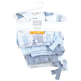 Hudson Baby Infant Boy Shorts Bottoms 4-Pack, Multi Color Boy Elephant, 18-24 Months