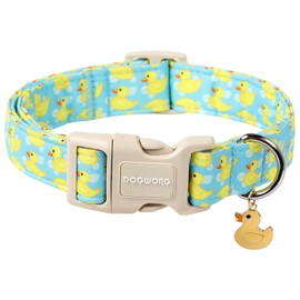 DOGWONG Duck Cotton Dog Collar, Summer Cute Dog Collar Durable Soft Beachy Pet Dog Collars Puppy Necklace for Small Medium Large Dogs