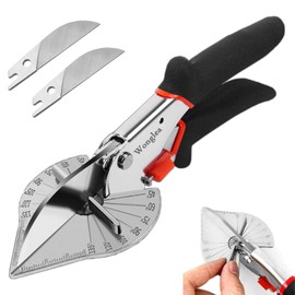 Wonglea Miter Shears,Multifunctional Quarter Round Cutting Tool,Mitre Shears,Shoe Molding Cutter for Wood,Angular Cutting Molding,Crafting with 2 Replacement Blades