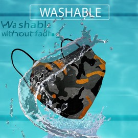 Cloth Face Masks Reusable Washable Adjustable Masks Printed Face Covering for Women Kids 6 Pack (Set 5)