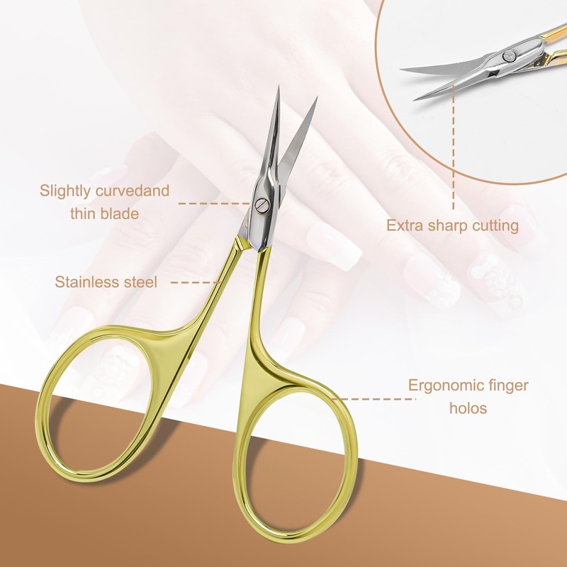CGBE Professional Cuticle Scissors Extra Fine with Curved Tip, Cuticle