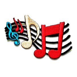 Nipitshop Patches Colorful Musical Notation Music Note Symbol Patch for Cartoon Kids Patch Ideal for adorning Your Jeans Hats Bags Jackets Shirts or Gift Set