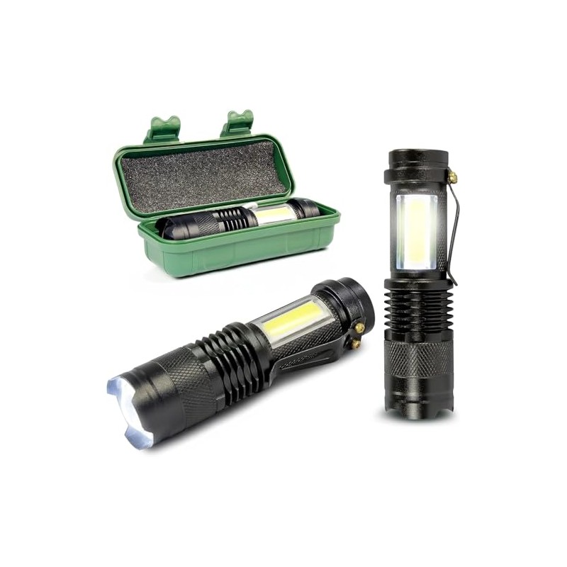 Eaxus Mini LED-Taschenlampe Glow-Max, mit 2 Lichtquellen, XPE mit Zoom