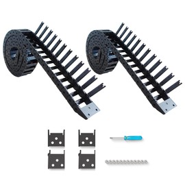 2pcs 39.4inch Drag Chain Cable Carrier Open Type R18 Wire Cable Chain for CNC Router Mill and 3D Printer,Extra 2 Pair End Connectors,1pc Screwdriver,12 Screws(10x30)