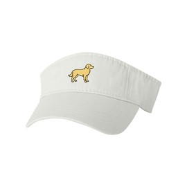 One Size White Visor Golden Retriever Standing Goldie Dog Lovers Embroidered Visor Dad Hat