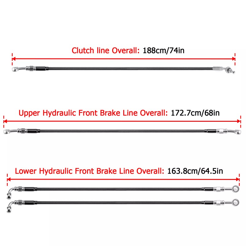 CB 12"-14" Handlebar Hydraulic Clutch & Brake Lines for 14-16