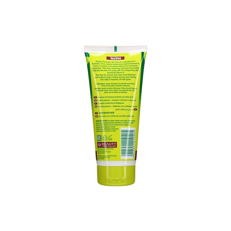 Beauty Formulas Australian Tea Tree Deep Cleansing Shampoo 200 Milliliters