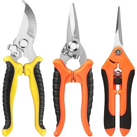 3-Pack Stainless Steel Pruning Shears, Pruning Snips and Clippers for Gardening