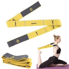 Bandas Elásticas Estiramiento Yoga, Banda Eástica de Yoga, Bandas Elasticas de Resistencia para Yoga, Bandas Elasticas de Resistencia para Pilates, Correa Elástica Correa de Bucle Múltiple (Amarillo)