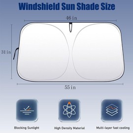 Windshield Sun Shade,20 * 30 inch Car Sun Shades Blocks UV Rays,Sun Shade for Car Windshield Fit for Cars,SUV,Truck,Cars Shade Blocks Heat and Keep Interior Cool