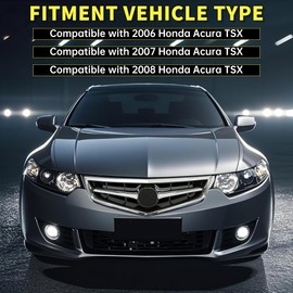 JMTAAT Front Grille Compatible with 2006 2007 2008 Honda Acura TSX Replacement for AC1200112 71121SECA02ZA 71122SECA02 Bumper Grill with chrome molding w/o Emblem Plastic