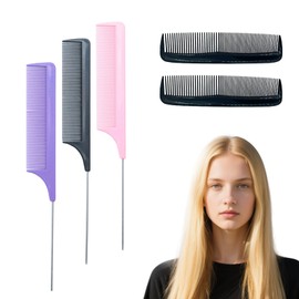 Aiweijia 5 Pieces Hair Comb，Anti Static Tail Combs Hair Comb Styling Set for Men Women Fine Dressing Styling Hairdressing Barber Salon