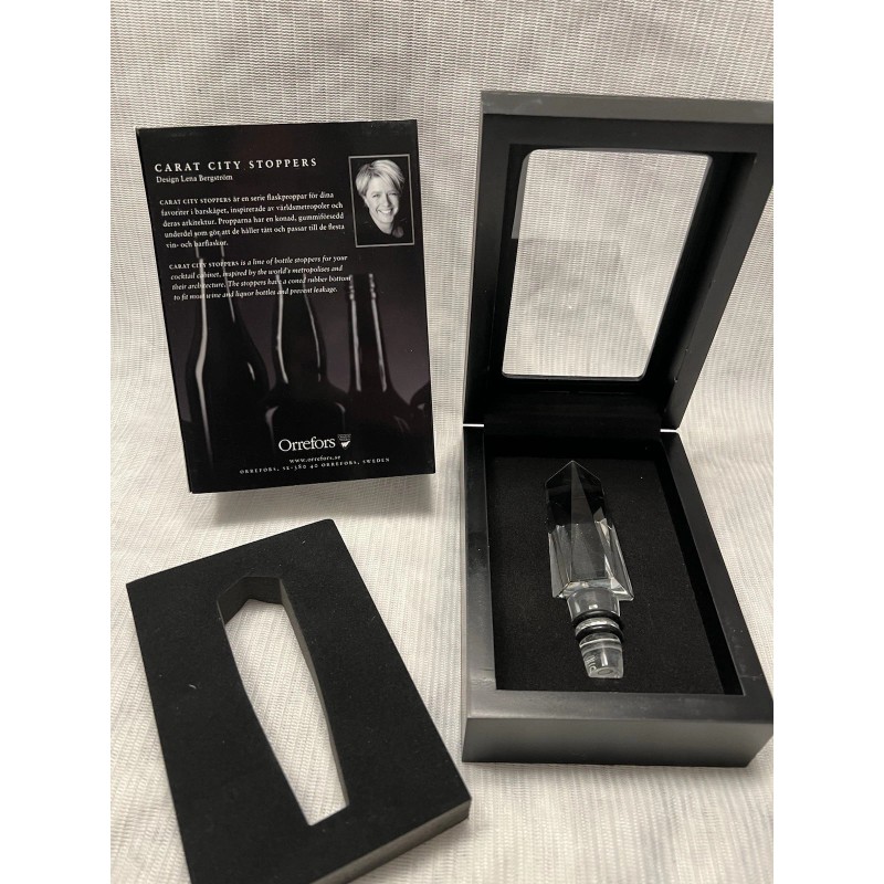 Orrefors Carat Gemstone Jewel Wine Bottle Stopper- NIB