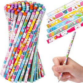 TecUnite 120 Pcs HB Pencils Unsharpened Pencils with Eraser Wooden Hexagonal Pencils for Adults Gifts Graphite Pencils for Exams Office Sketching(Bunny)