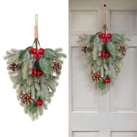 RoseCraft Christmas Decorations, Artificial Berry Front Door Fireplace Christmas Wreaths Hanging Decorations, for Home Holiday Wall Party Xmas Decor.