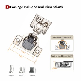 STIANC 50 Pack 1/2” Overlay 3D Soft Close Hinges for Face Frame Kitchen Cabinet, 3 Way Adjustability, Quiet Self-Closing Door, 105 Degree