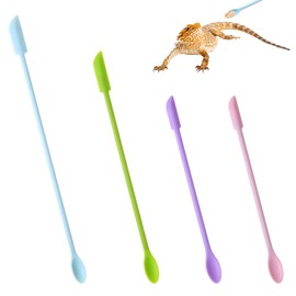 COMNICO 4Pcs 4Pcs Reptile Feeding Spoon Crested Gecko Food Mixing Spoon fit Lizard Gargoyle Bearded Dragon