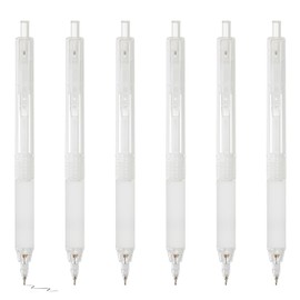 M&G 6Pcs Mechanical Pencil Set, 0.7mm Mechanical Lead Pencils for Drafting Sketching Art Class Writing Office Classroom, White