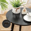 Apicizon Round Side Table Set of 2, Black Nightstand Coffee
