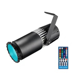 LED Pinspot Light,SENLAN 15W RGBW 4-in-1 SMD 5050 LED Beam Light with IR Remote Controller (Manual Focus)