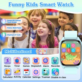 kaacly Kids Smart Watch for Girls Boys Gift,Kids Fitness Tracker Watch with 1.57 Inch DIY Face Sport Modes Alarm Clock Calories Counter Christmas Birthday Gifts Toys for Children 6 7 8 9+ (Blue)