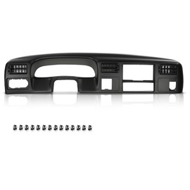 CHEDA Dash Bezel Radio Cluster Trim Panel 4x4 Black Compatible with Ford F250 F350 Super Duty 1999-2004 with Hole