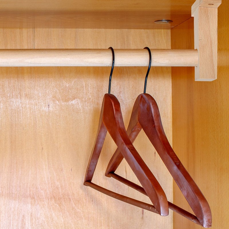sourcing map 4Pcs Wood Rod Holders, Closet End Support Bracket