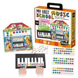 Headu My First Music School – Preschool Learning Activities Ages 3-6, Educational Sensory Toys for 3 4 5 6 Year Old Boys Girls, Kids Learning Keyboard, Learn Piano for Kids, Toy Piano, Teaching Games