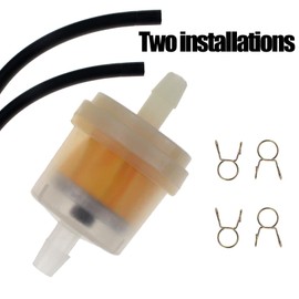 VOZINMOST 1/4 Gas Fuel Line Hose with Filters Kit Dirt Bike Fuel Filter with Motorcycle Fuel Line for Scooters, Generators, Mini Motos, Pocket Bikes(Pack of 2)