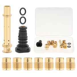 Windance Carburetor Main Jet Kit with Low RPM Pilot Jet Brass Carb Emulsion Tube .032 .033 .034 .035 .036 .037 .038 inch Fit for Predator Baja TrailMaster 212cc 196cc 6.5hp GX160 GX200 MB200 (1 Set)