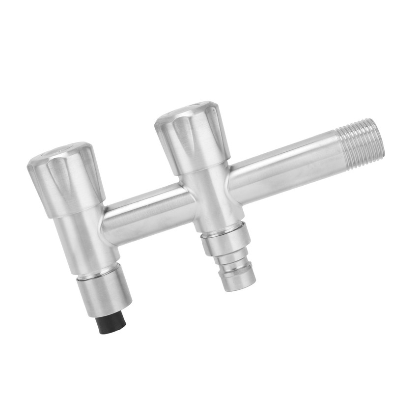 G1/2 Stainless Steel Faucet 1 Inlet 2 Outlet Washing Machine