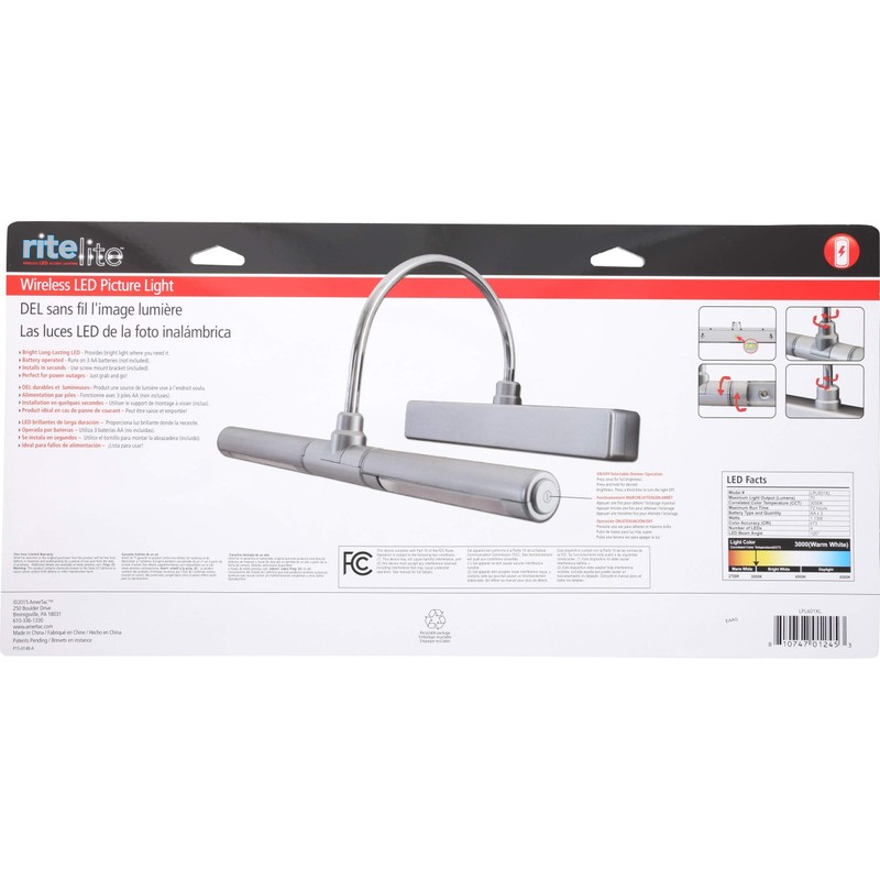 Westek LPL601XL LED Picture Light 13-inch, Silver