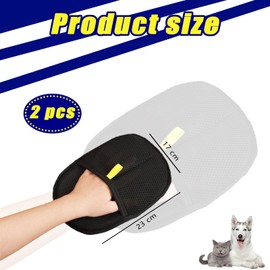 2 PCS Static Removal Gloves Pet Hair,Cat Grooming Glove, Dog Grooming Glove Set, Cat Gloves Grooming Set Reusable Pet Hair Remover Gloves, Versatile Grooming Gloves for Grooming, Deshedding, Washing