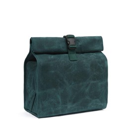 Denifiter Heavy Duty Waxed Canvas Lunch Bag, Soft Fabric, Waterproof, Eco-friendly And Quick Release Buckle (Dark Green)