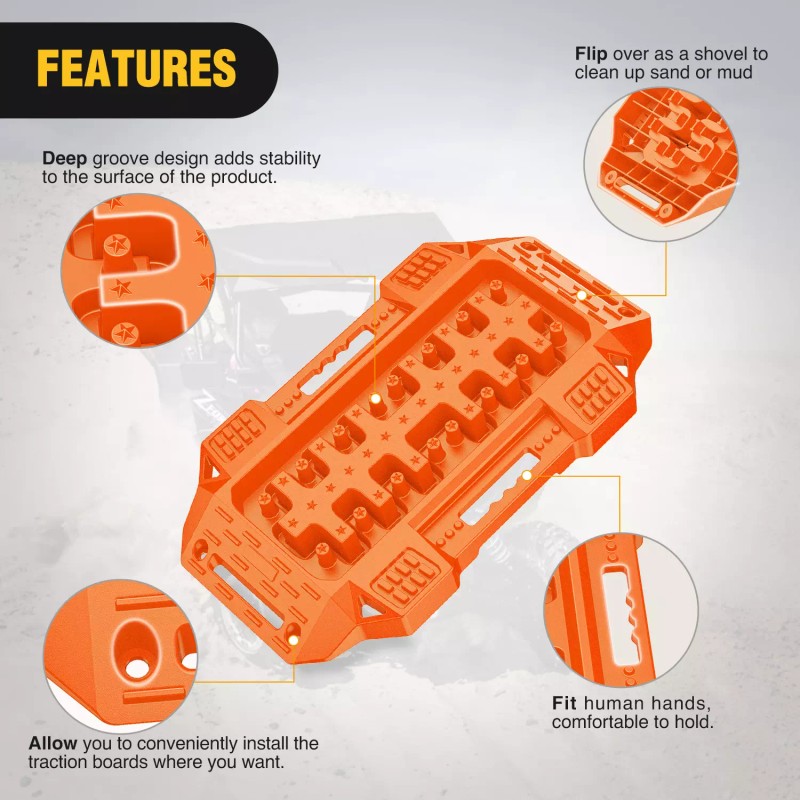 Nilight Off-Road Mini Short Recovery Traction Boards For 4WD 4X4