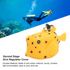 Alomejor Cartoon Fish Silicone Dustproof Cover Cover Regulator Holder with Clip Second Stage Protective Accessories(Yellow Spotted Fish)