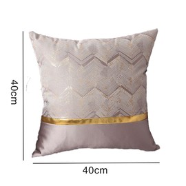 Set of 2 Throw Pillow Covers for Bed Couch Sofa Car Decor Luxury Modern Minimalist Gold Leather Stitching Wavy Stripes Square Pillowcase Cushion Cover 18 X 18 Inches